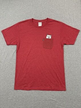 RIPNDIP Classic Vintage Lord Nermal Pocket Tee Burgundy Red Size M, Like New